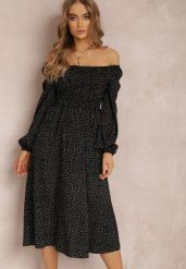 Czarna Sukienka Althica. Czarne sukienki Renee, m, bez wzorów, bez kołnierzyka, bez ramiączek, maxi, rozkloszowane. W wyprzedaży za 55.99 zł.