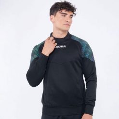 Kobieta Bieganie Kurtka Lekka z Kapturem Czarny-Zielony Tiffany. Czarne kurtki do biegania LEGEA, xl, bez wzorów, z bawełny, z kapturem, do biegania. Za 128.00 zł.