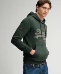 Superdry Bluza z kapturem Vintage Logo Heritage Relaxed. Zielone bluzy Superdry, s, bez wzorów, z materiału, klasyczne, bez ramiączek, z kapturem. Za 385.65 zł.
