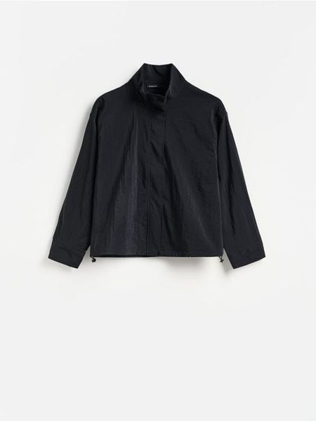 Kurtka ze stójką - czarny. Czarne kurtki Reserved, l, bez wzorów, z tkaniny, bez kaptura. Za 159.99 zł.