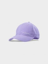 4F Czapka z daszkiem strapback damska - fioletowa S. Fioletowe czapki z daszkiem 4f, na lato, bez wzorów, z bawełny, klasyczne. W wyprzedaży za 29.99 zł.