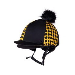 Czapka na kask jeździecki QHP Omaha. Żółte czapki z daszkiem QHP, bez wzorów, z elastanu, eleganckie. Za 213.00 zł.