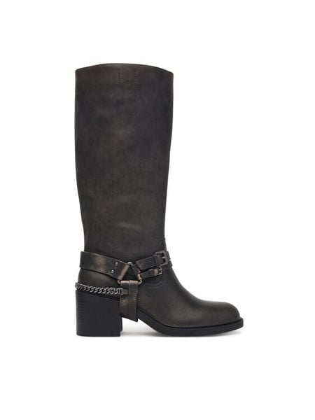 Liu Jo Kozaki Colby 01 SF6085 PX893 Czarny. Czarne kozaki Liu Jo, bez wzorów, ze skóry, bez obcasa, na słupku, bez zapięcia. Za 1,139.00 zł.