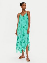 Seafolly Sukienka letnia Secret Garden 55376-DR Zielony Regular Fit. Zielone sukienki Seafolly, m, bez wzorów, z wiskozy, bez kołnierzyka, bez ramiączek. Za 649.99 zł.