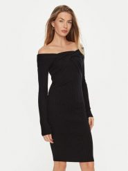 Guess Sukienka koktajlowa Milana W4BK26 Z2V42 Czarny Slim Fit. Czarne sukienki Guess, xl, z aplikacjami, z syntetyku, wizytowe, bez kołnierzyka, bez ramiączek. Za 289.99 zł.