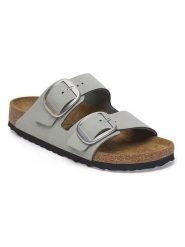 Birkenstock Skórzane klapki "Arizona" w kolorze zielonym rozmiar: 40. Zielone klapki Birkenstock, bez wzorów, z nubiku, klasyczne, z otwartym noskiem, bez obcasa, bez zapięcia. Za 549.06 zł.