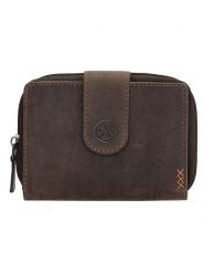 HIDE & STITCHES Skórzany portfel w kolorze brązowym - 12,5 x 9 x 3,5 cm rozmiar: onesize. Brązowe portfele HIDE & STITCHES, bez wzorów, z materiału. Za 102.95 zł.