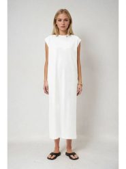 Weekday Sukienka w kolorze białym rozmiar: M. Białe sukienki Weekday, na co dzień, m, bez wzorów, bez kołnierzyka, bez ramiączek, maxi, proste. Za 56.53 zł.