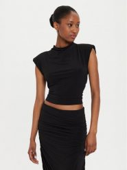 Gestuz Bluzka Maily 10909255 Czarny Slim Fit. Czarne bluzki Gestuz, m, bez wzorów, z syntetyku, bez kołnierzyka, bez ramiączek. Za 439.99 zł.