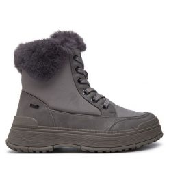 Botki Caprice. Szare botki Caprice, bez wzorów, bez obcasa, na płaskiej podeszwie, bez zapięcia. Za 249.99 zł.