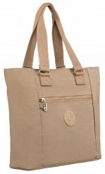 Nylonowy, pojemny shopper damski - Peterson. Shopper bag Peterson, bez wzorów, z nylonu, bez dodatków. Za 36.00 zł.