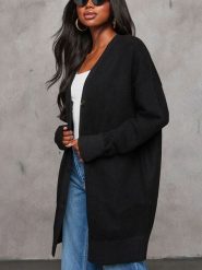 Milan Kiss Kardigan w kolorze czarnym rozmiar: L. Czarne swetry Milan Kiss, l, bez wzorów, bez ramiączek. Za 173.99 zł.