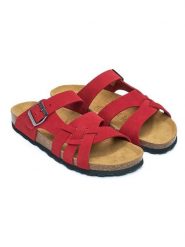 Mandel Skórzane klapki w kolorze czerwonym rozmiar: 39. Czerwone klapki Mandel, bez wzorów, ze skóry, klasyczne, z otwartym noskiem, bez obcasa, bez zapięcia. Za 121.99 zł.