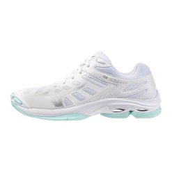 Damskie buty halowe Mizuno Wave Voltage 2. Białe buty do biegania Mizuno, bez wzorów, ze skóry, bez zapięcia, do biegania, mizuno wave. Za 471.85 zł.