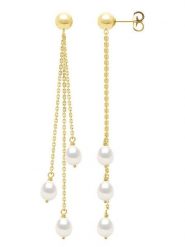 Pearl Addict Złote kolczyki-wkrętki z perłami rozmiar: onesize. Żółte kolczyki Pearl Addict, z perłą, złote. Za 239.99 zł.