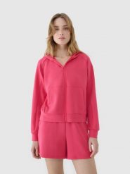 4F Bluza dresowa rozpinana z modalem damska - różowa L. Czerwone bluzy z kapturem 4f, l, bez wzorów, z dresówki, z kapturem. W wyprzedaży za 139.99 zł.