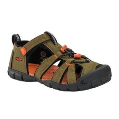 Sandały juniorskie KEEN Seacamp II CNX. Zielone sandały Keen, bez wzorów, sportowe, bez obcasa, bez zapięcia. Za 229.99 zł.