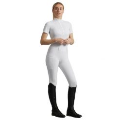 Damskie legginsy zawodnicze z pełną przyczepnością Premier Equine Luceo. Białe legginsy PREMIER EQUINE, bez wzorów, sportowe. Za 351.00 zł.