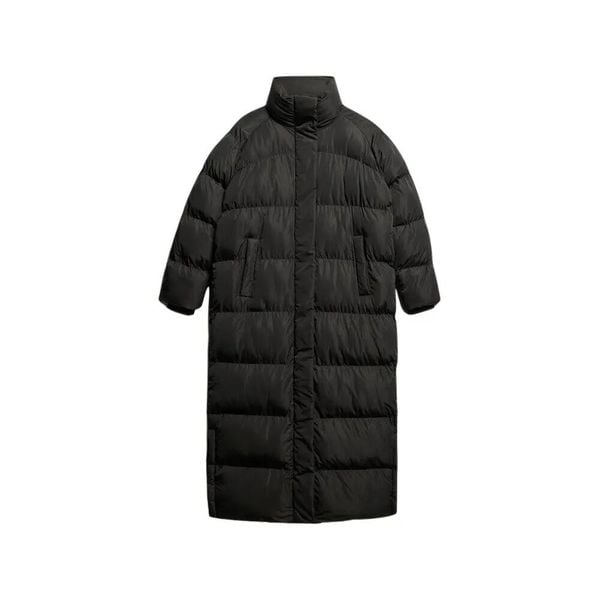 Damska długa kurtka Superdry Ultra. Czarne kurtki Superdry, m, bez wzorów, z materiału, eleganckie, bez kaptura. Za 707.00 zł.