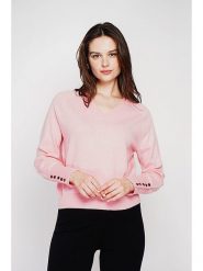 C& Jo Sweter w kolorze jasnoróżowym rozmiar: 34. Różowe swetry C& Jo, bez wzorów, ze splotem, klasyczne, bez ramiączek. Za 121.99 zł.