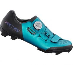 Buty rowerowe MTB damskie Shimano SH-XC502. Niebieskie buty treningowe Shimano, na lato, bez wzorów, z materiału, bez zapięcia, rowerowe. Za 694.60 zł.
