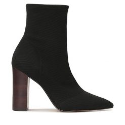 Botki Kazar. Czarne botki Kazar, bez wzorów, bez obcasa, na słupku, bez zapięcia. Za 599.00 zł.