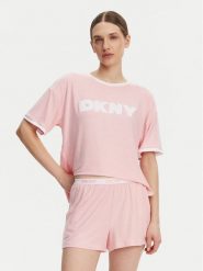 DKNY Piżama YI80039 Różowy Regular Fit. Czerwone piżamy DKNY, m, bez wzorów, z syntetyku, bez kołnierzyka, bez ramiączek. Za 199.99 zł.