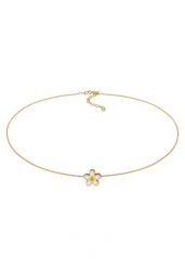 Elli Choker Damski Kwiatowy Łańcuszek 925 Sterling Silver Pozłacany Pomysł na prezent na Wielkanoc Złoty 38 cm Naszyjniki 1 ct. Szare łańcuszki Elli, z materiału, pozłacane. Za 288.99 zł.