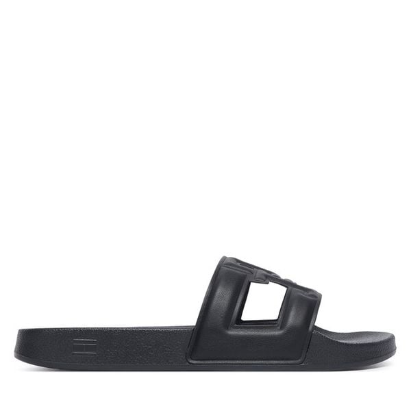 Klapki Tommy Hilfiger. Czarne klapki Tommy Hilfiger, bez wzorów, bez obcasa, bez zapięcia. Za 189.99 zł.