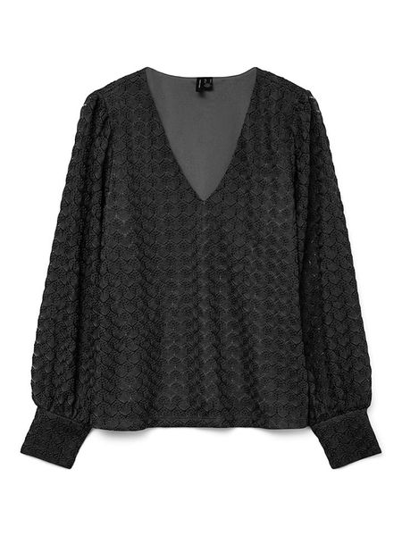 Vero Moda Bluzka w kolorze czarnym rozmiar: S. Czarne bluzki Vero Moda, s, bez wzorów, z koronki, bez kołnierzyka, bez ramiączek. Za 69.91 zł.