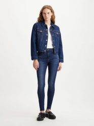 Levi's Dżinsy - Skinny fit - w kolorze granatowym rozmiar: W27/L28. Niebieskie jeansy Levi's, l, z aplikacjami, klasyczne, z podwyższonym stanem. Za 240.99 zł.