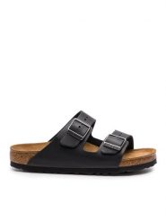 Birkenstock Klapki Arizona Bs 0752483 Czarny. Czarne klapki Birkenstock, bez wzorów, z nubiku, bez obcasa, bez zapięcia. Za 469.00 zł.