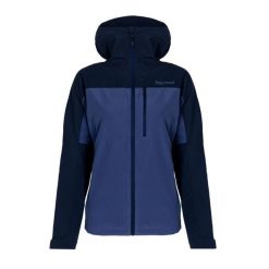 Kurtka softshell damska Marmot ROM. Niebieskie kurtki przejściowe sportowe Marmot, xs, bez wzorów, z softshellu, bez kaptura, trekkingowe. Za 409.99 zł.