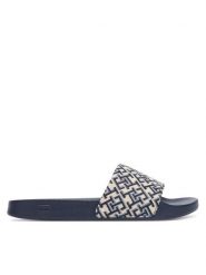 Tommy Hilfiger Klapki Monogram Pool Slide FW0FW09423 Granatowy. Niebieskie klapki Tommy Hilfiger, bez wzorów, z materiału, bez obcasa, bez zapięcia. Za 169.99 zł.