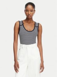 Tommy Hilfiger Top Gold Button WW0WW52112 Granatowy Slim Fit. Niebieskie topy Tommy Hilfiger, xs, bez wzorów, z wiskozy, bez kołnierzyka, bez ramiączek. Za 249.99 zł.