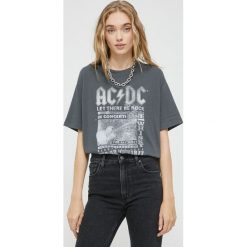 Abercrombie & Fitch t-shirt bawełniany kolor szary. Szare t-shirty Abercrombie & Fitch, bez wzorów, z bawełny, bez kołnierzyka, bez ramiączek. W wyprzedaży za 138.99 zł.
