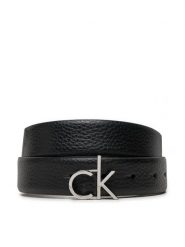 Calvin Klein Pasek Damski Ck Logo Buckle Belt 3.0_Pbl K60K613073 Czarny. Czarne paski Calvin Klein, bez wzorów, ze skóry. Za 179.99 zł.