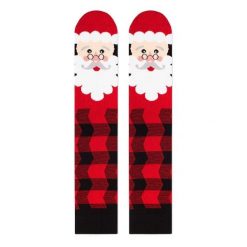 Świąteczne bambusowe skarpety Comfort Feet 3/4 do kolan Święty Mikołaj. Brązowe skarpetki OEM, bez wzorów, z elastanu. Za 62.34 zł.