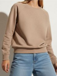Bluza crewneck basic - brązowy. Brązowe bluzy Sinsay, l, bez wzorów, bez ramiączek, bez kaptura. Za 35.99 zł.