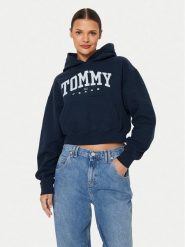 Tommy Jeans Bluza Varsity DW0DW19291 Granatowy Relaxed Fit. Niebieskie bluzy Tommy Jeans, xs, bez wzorów, z bawełny, bez kaptura. Za 269.99 zł.