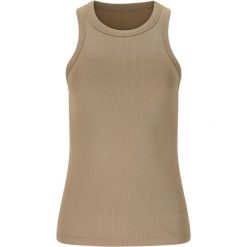 Damski tank top Athlecia Lenga. Brązowe topy Athlecia, bez wzorów, sportowe, bez kołnierzyka, bez ramiączek. Za 176.50 zł.