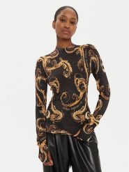 Versace Jeans Couture Sweter 77HAFM24 Czarny Slim Fit. Czarne swetry Versace Jeans Couture, xs, bez wzorów, z jeansu, bez ramiączek. Za 609.99 zł.