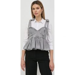 Custommade bluzka jeansowa kolor szary. Szare bluzki Custommade, bez wzorów, z bawełny, bez kołnierzyka, bez ramiączek. Za 949.99 zł.