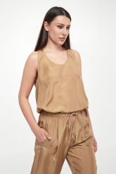 Top damski jedwabny Meana MARELLA MONOCHROME. Topy Marella, bez wzorów, z jedwabiu, bez kołnierzyka, bez ramiączek. W wyprzedaży za 535.20 zł.