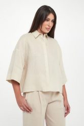 Koszula damska lniana Rito MM. Koszule MM, bez wzorów, bez kołnierzyka, bez ramiączek. Za 969.00 zł.