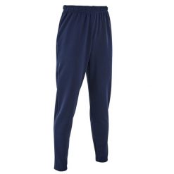Spodnie do piłki nożnej Kipsta Essential. Czarne spodnie dresowe KIPSTA, bez wzorów, z dresówki, na fitness i siłownię. Za 69.99 zł.