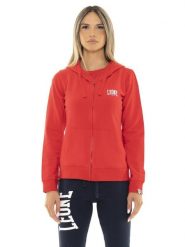 Bluza z bawełna z kaptur na co dzień na siłownię. Czerwone bluzy LEONE 1947 APPAREL, xl, bez wzorów, z bawełny, bez ramiączek, bez kaptura. Za 147.31 zł.