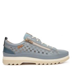 Półbuty Pikolinos. Niebieskie półbuty wsuwane Pikolinos, bez wzorów, bez obcasa, na płaskiej podeszwie. Za 599.99 zł.