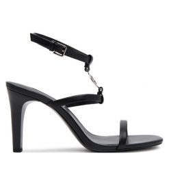 Sandały KARL LAGERFELD. Czarne sandały KARL LAGERFELD, bez wzorów, bez obcasa, na szpilce, bez zapięcia. Za 439.99 zł.