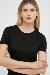 Bruuns Bazaar t-shirt Katka damski kolor czarny. Czarne t-shirty Bruuns Bazaar, bez wzorów, z dzianiny, bez kołnierzyka, bez ramiączek. Za 229.99 zł.